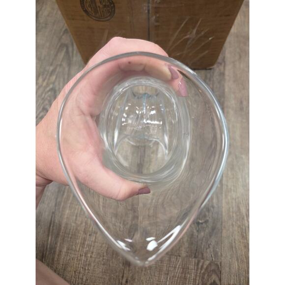 Polish Clear Glass Doughnut Donut Hole Pitcher Decanter Hand Blown Poland - Picture 9 of 10